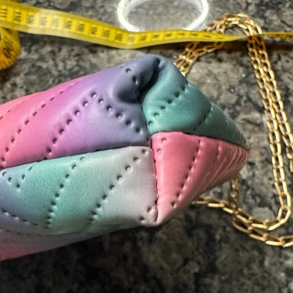 Multicolor Quilted Chain Bag EUC